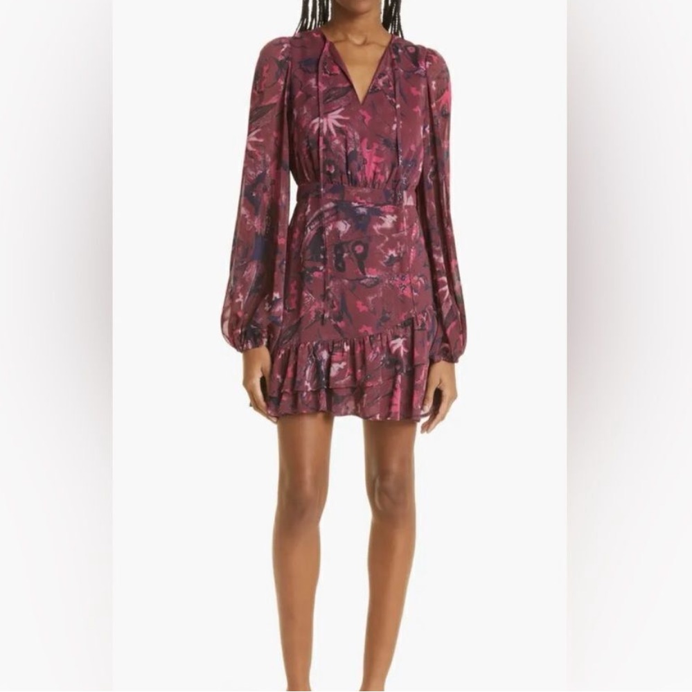 Ted Baker Verino Floral Burgundy Minidress